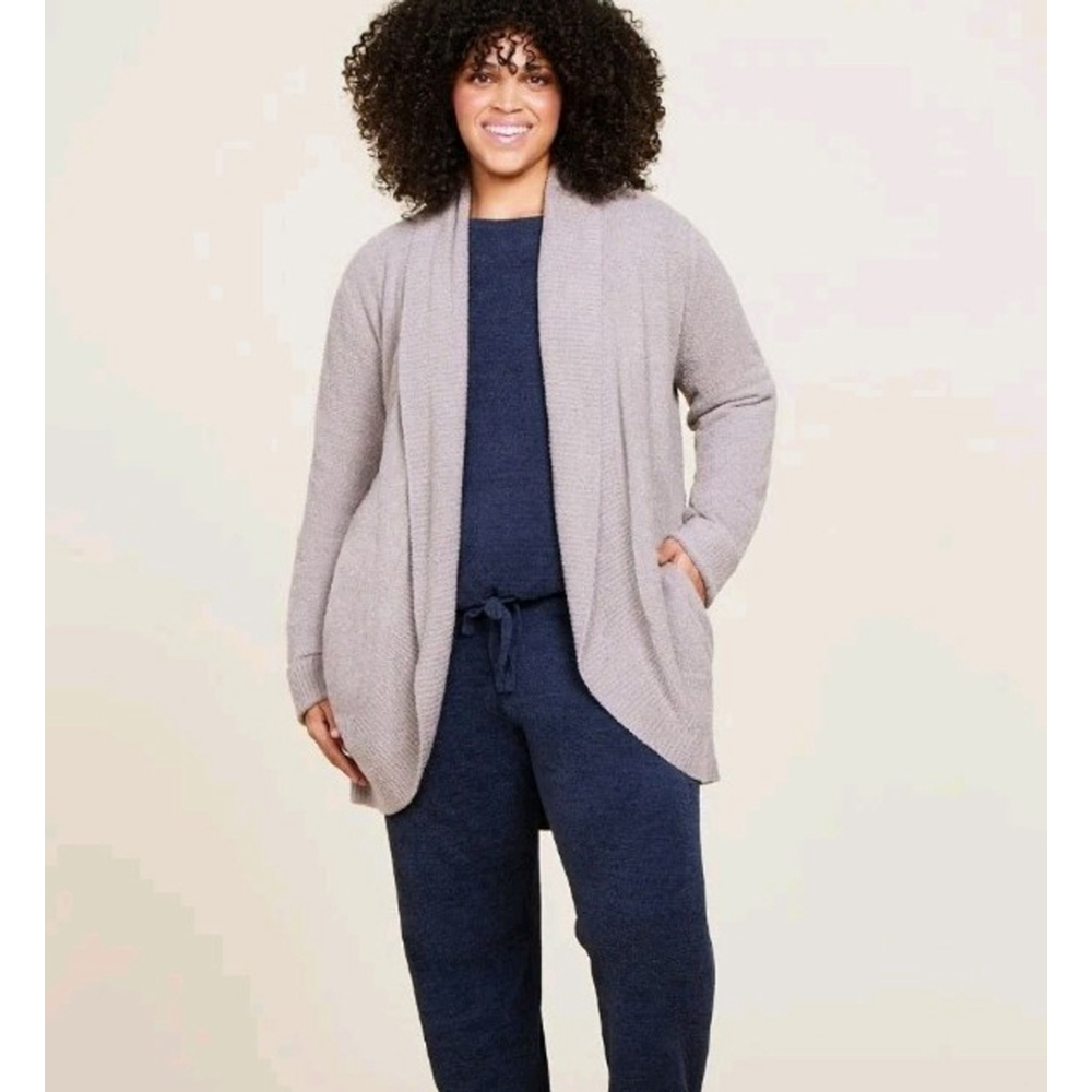 Barefoot Dreams CozyChic Lite Circle Cardigan Size L/ XL Gray Long Sleeve $125